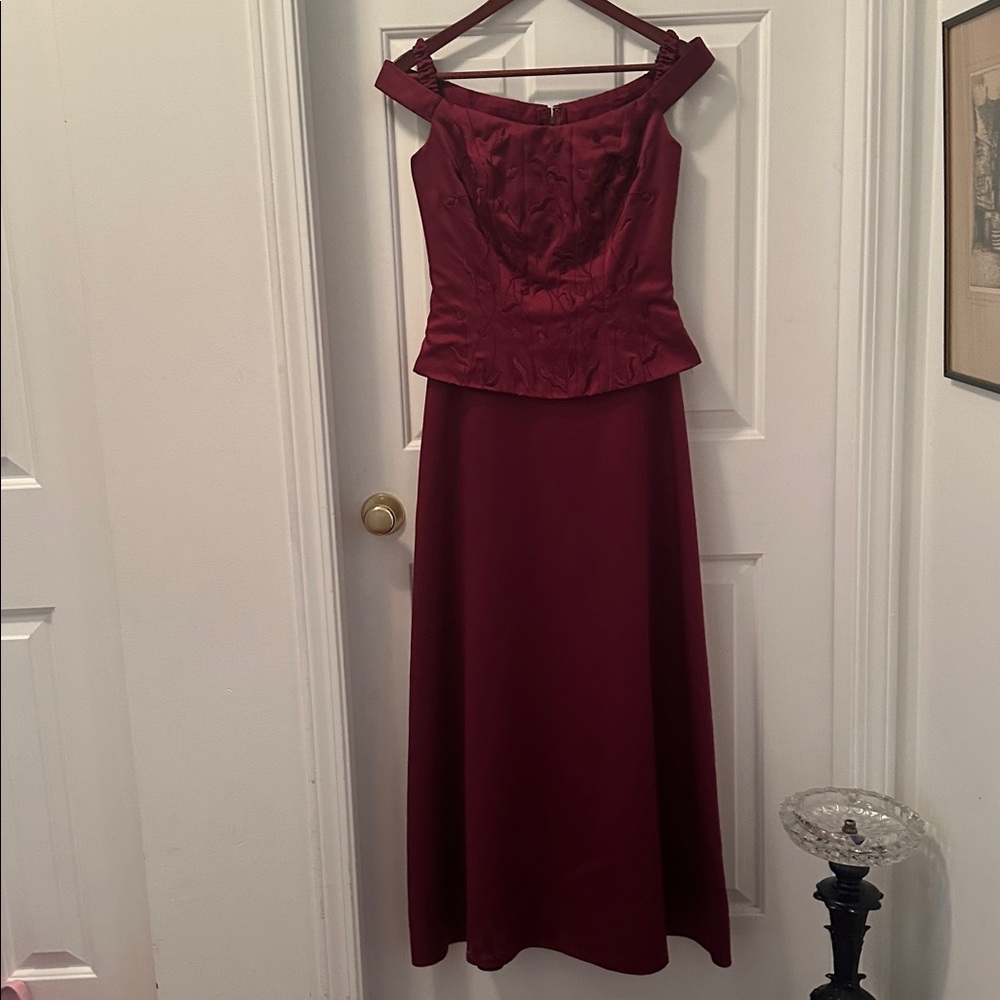Mori Lee Burgundy Formal Dress